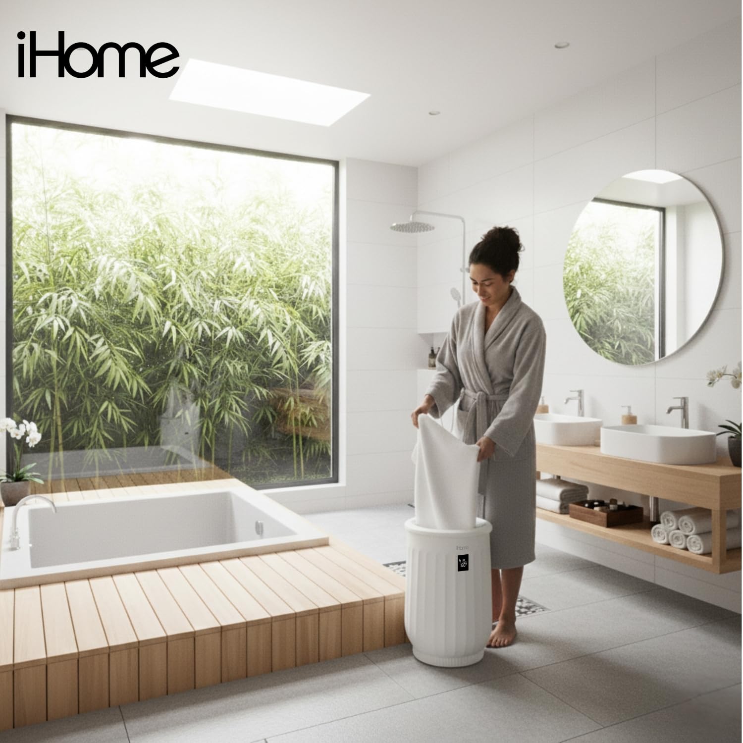 ihome Luxury 20L towel warmer auto shut-off for safe operation