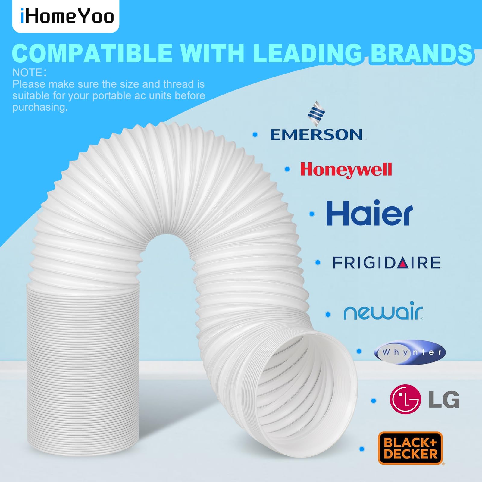 ihomeyoo extendable ac hose 80 inches for flexible placement