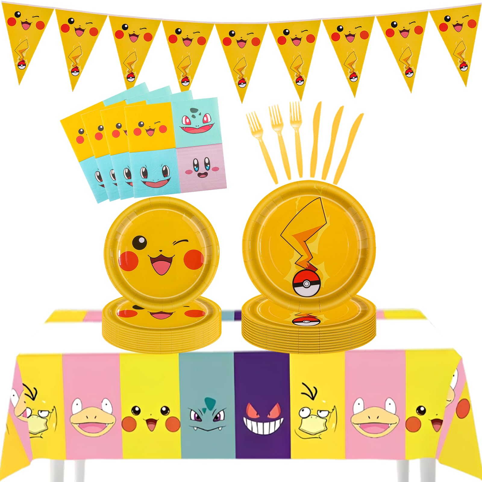 IIDEA Pikachu dinner plates 9-inch for kid parties and easy cleanup.