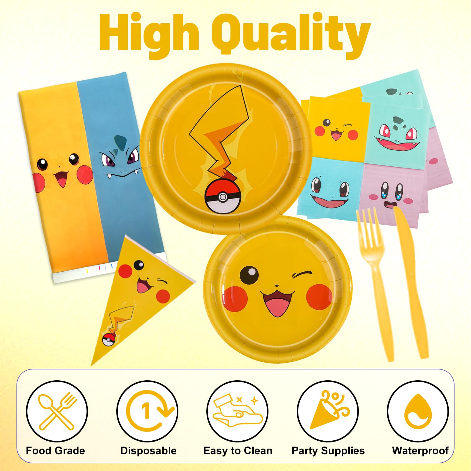 IIDEA Pikachu napkins add color and simple cleanup at the table.
