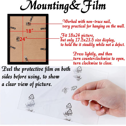 ijuerybai 18x24 frame inner opening ensures secure photo fit