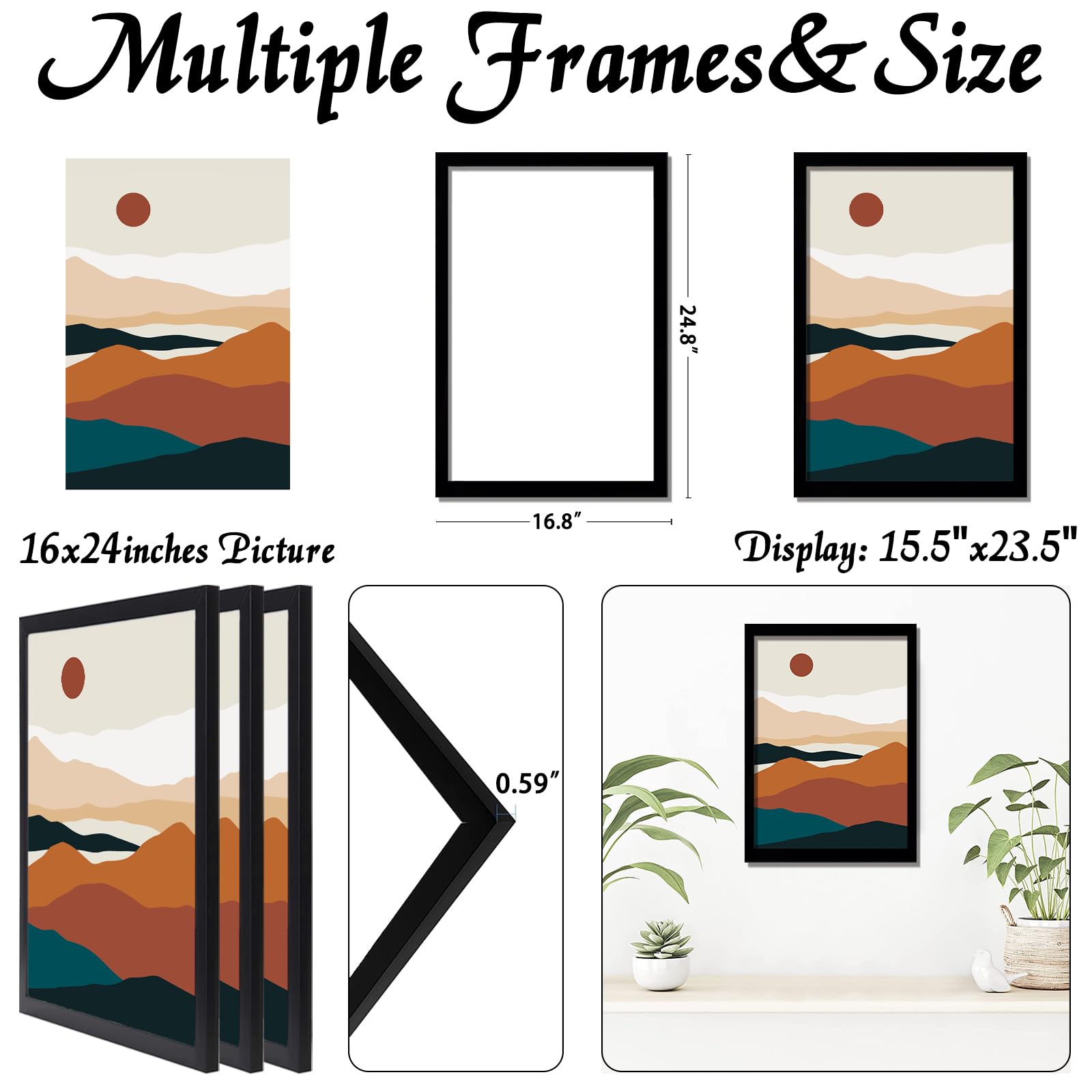 ijuerybai 3-pack 16x24 frames ideal for quick collage setups.