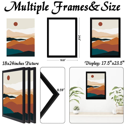 ijuerybai three-pack frames on wall demonstrate versatile portrait or landscape display