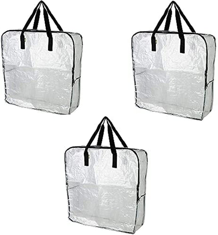 IKEA DIMPA bag front view shows clear, heavy-duty storage for quick access