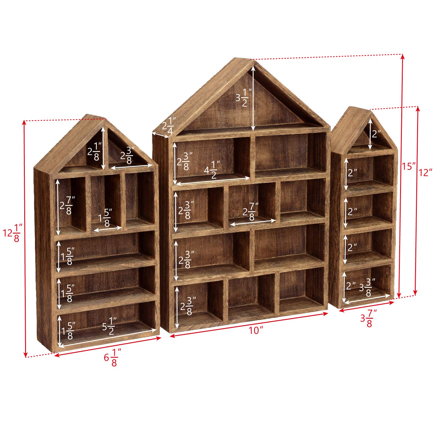 Ikee Design house-shaped shadow cubby box medium for mid-size collectibles and compact arrangements