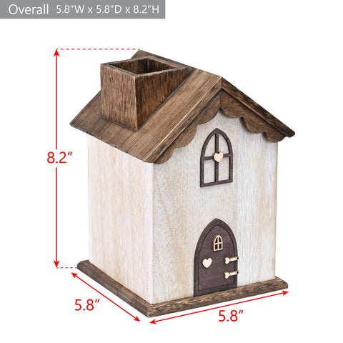 Ikee Design house-shaped tissue holder in brown, ideal for bathroom or living room decor