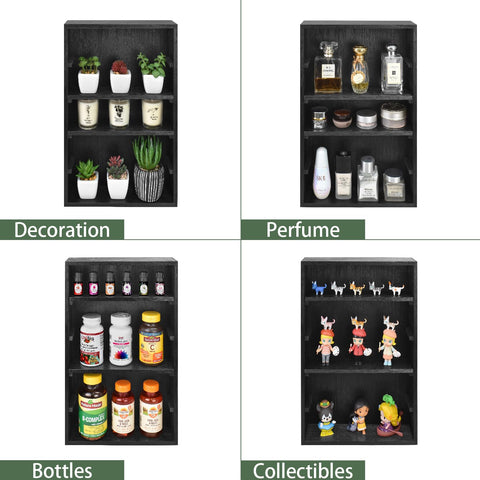 Ikee Design wooden wall-mounted display rack spice-can-storage organizes kitchen items
