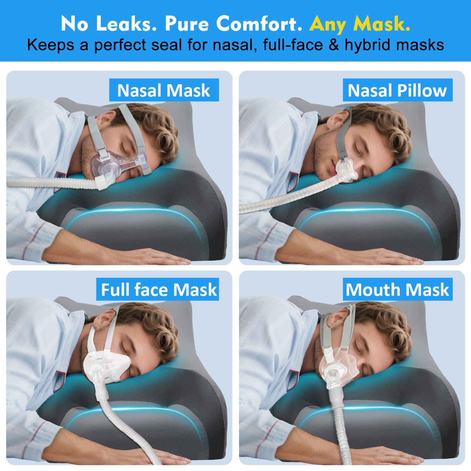 IKSTAR CPAP Pillow with 2 cm insert for adjustable loft and personalized support.