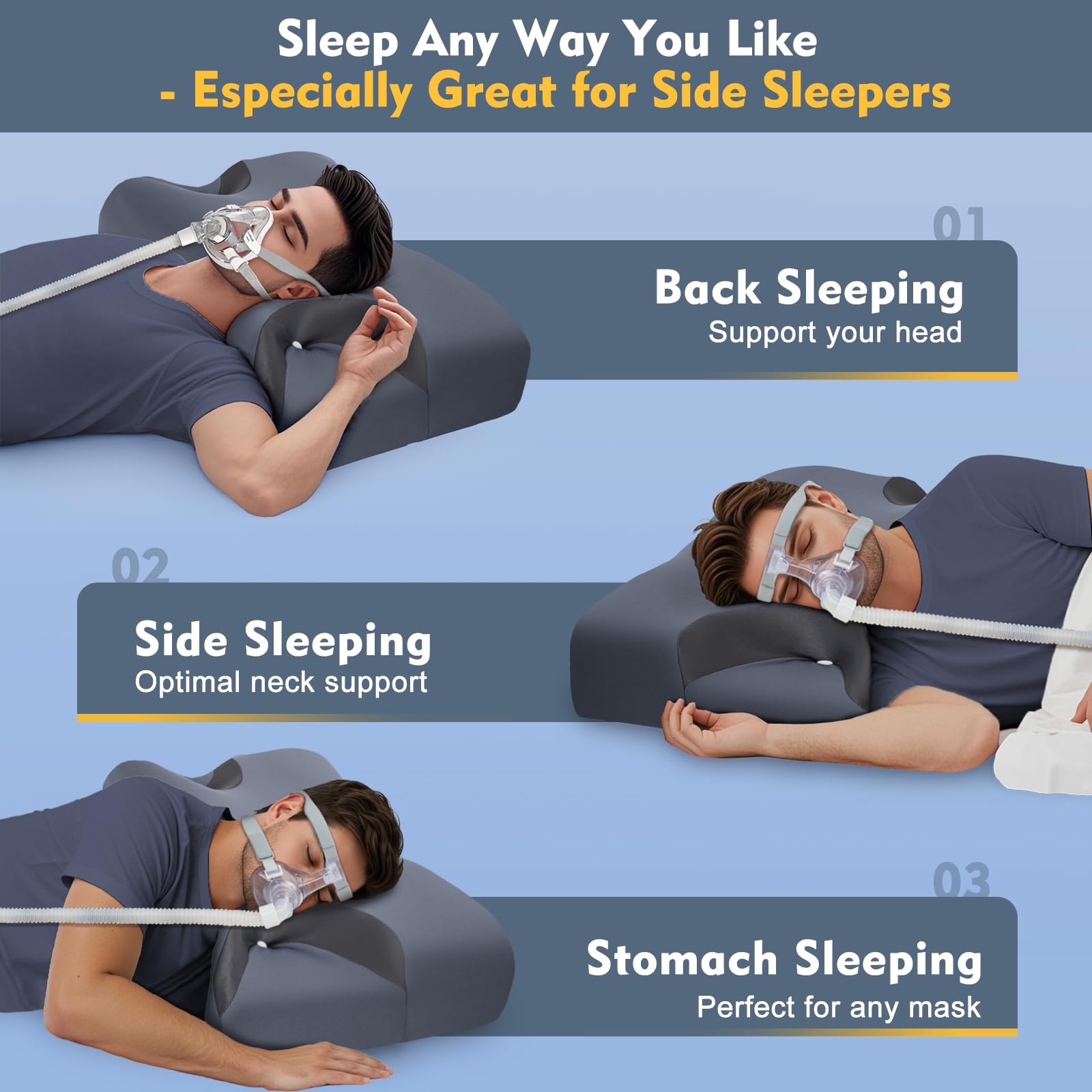 IKSTAR pillow featuring cooling ice-silk cover for cooler sleep