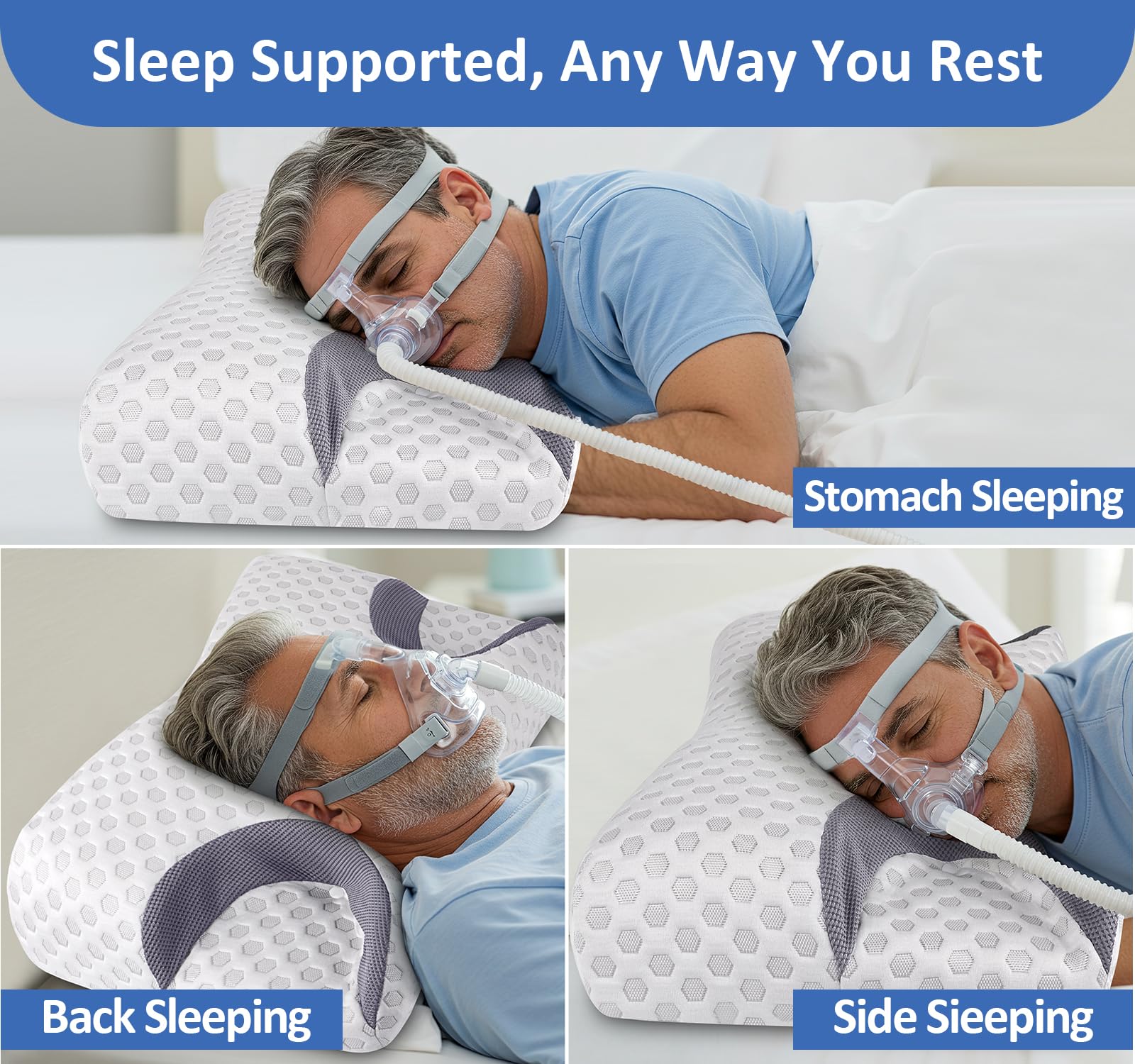 IKSTAR CPAP pillow promotes neck and spine alignment for restful mornings.