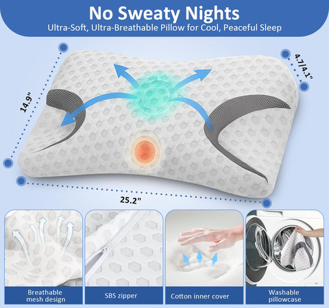 IKSTAR CPAP pillow minimizes mask pressure and helps reduce air leaks.