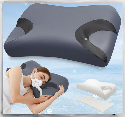 IKSTAR CPAP pillow with side cutouts for stable mask position and reduced leaks