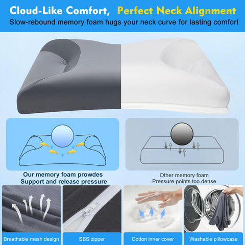 IKSTAR CPAP Pillow contoured side wings reduce contact points and potential leaks.
