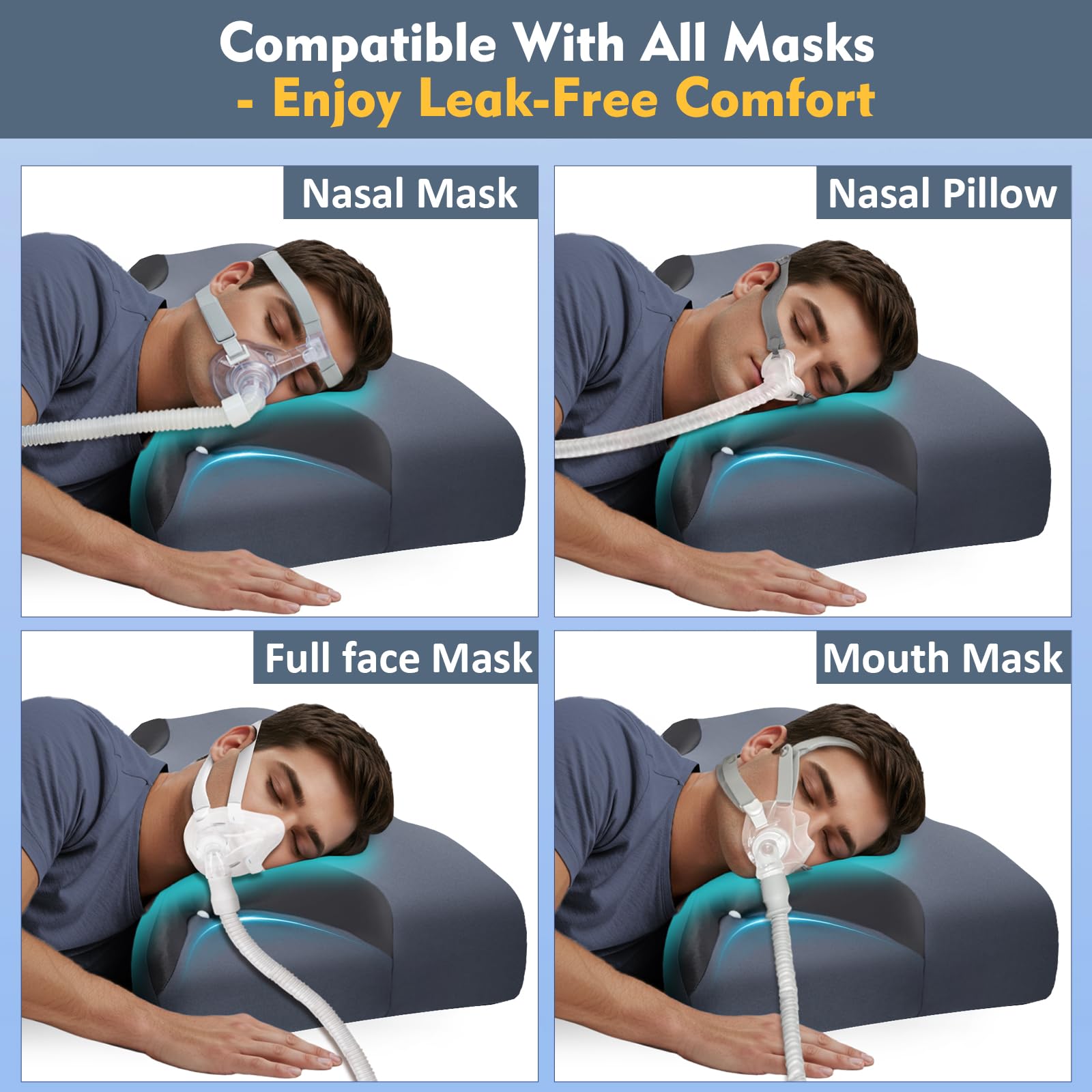 IKSTAR CPAP pillow with removable 2 cm insert for adjustable loft