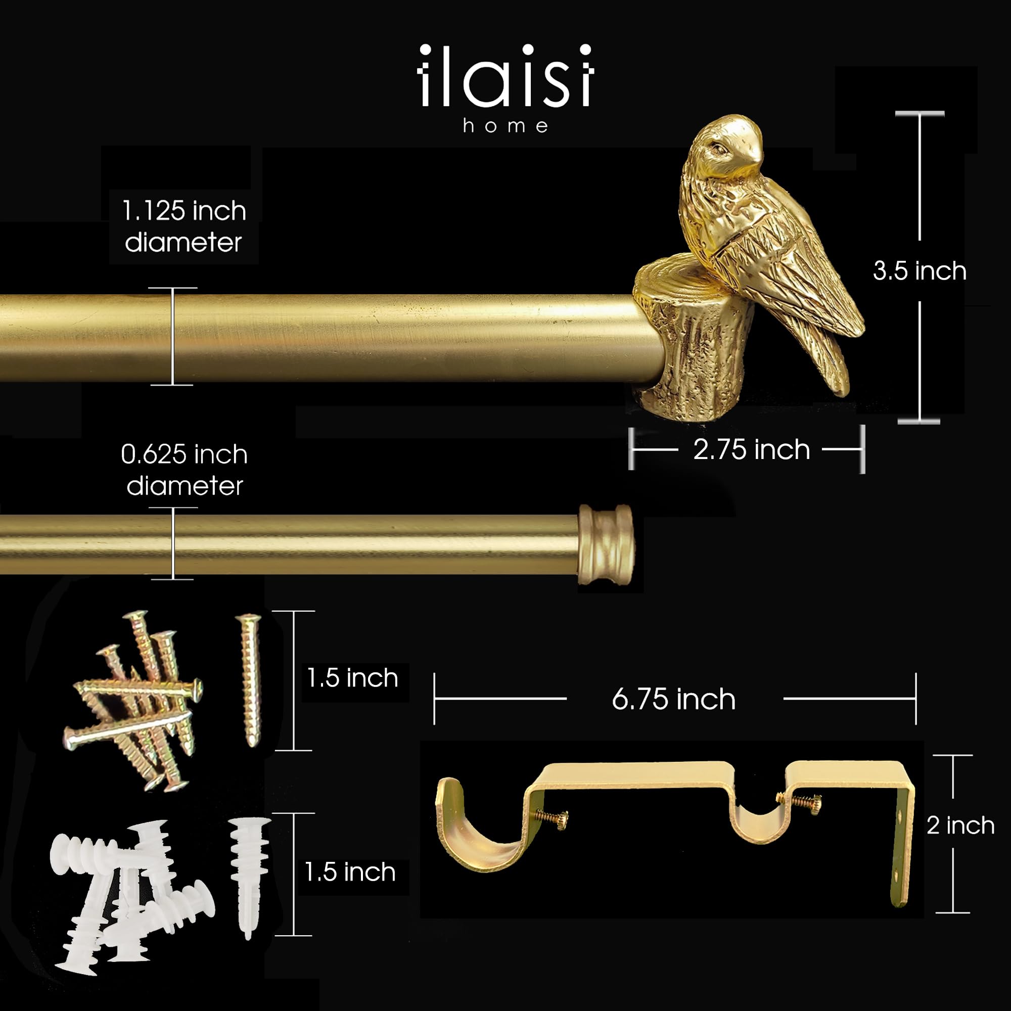 ILAISIHOME living room curtain rod setup for layered drapery
