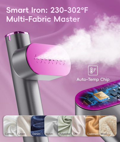 Ilake iLAKE 3-in-1 settings adapt steam or dry heat for fabrics.