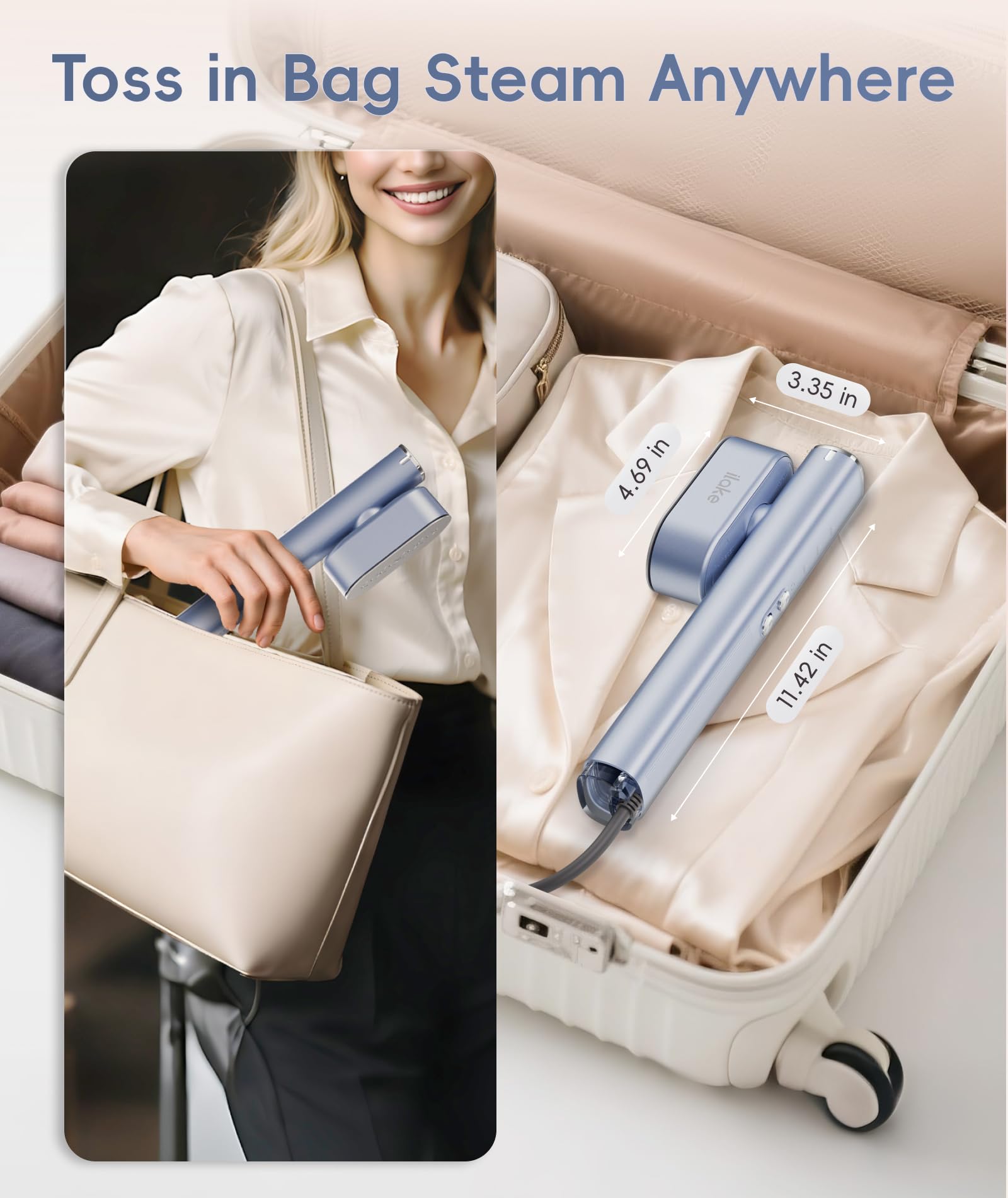 Ilake steamer heats in about 30 seconds for urgent outfit refresh.