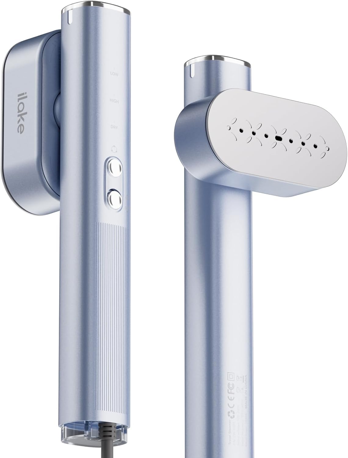 Ilake Steamer in carry-on size for travel and quick wrinkle removal.