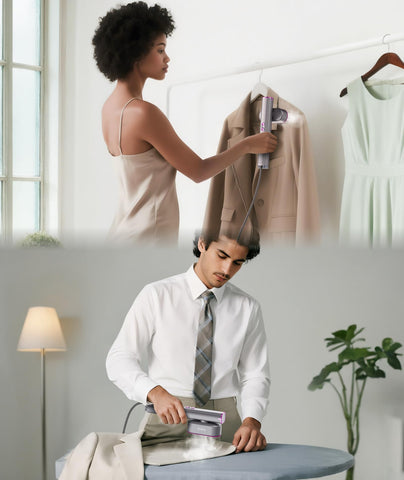 Ilake iLAKE ergonomic grip and LED indicator aid one-handed steaming.