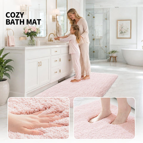 ILANGO non-slip foam latex bottom ensures secure footing on wet bathroom floors.