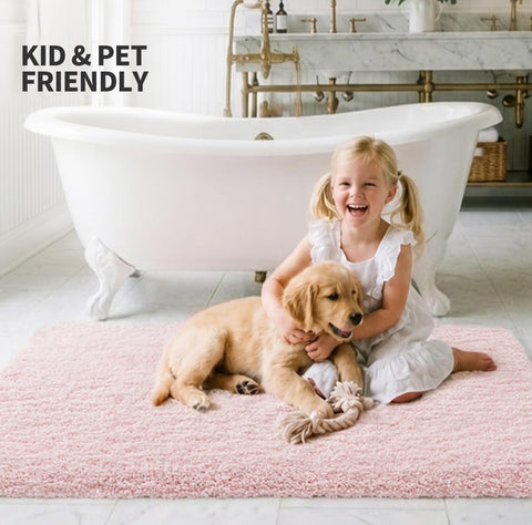 ILANGO pet-friendly plush rug suitable for households with pets.