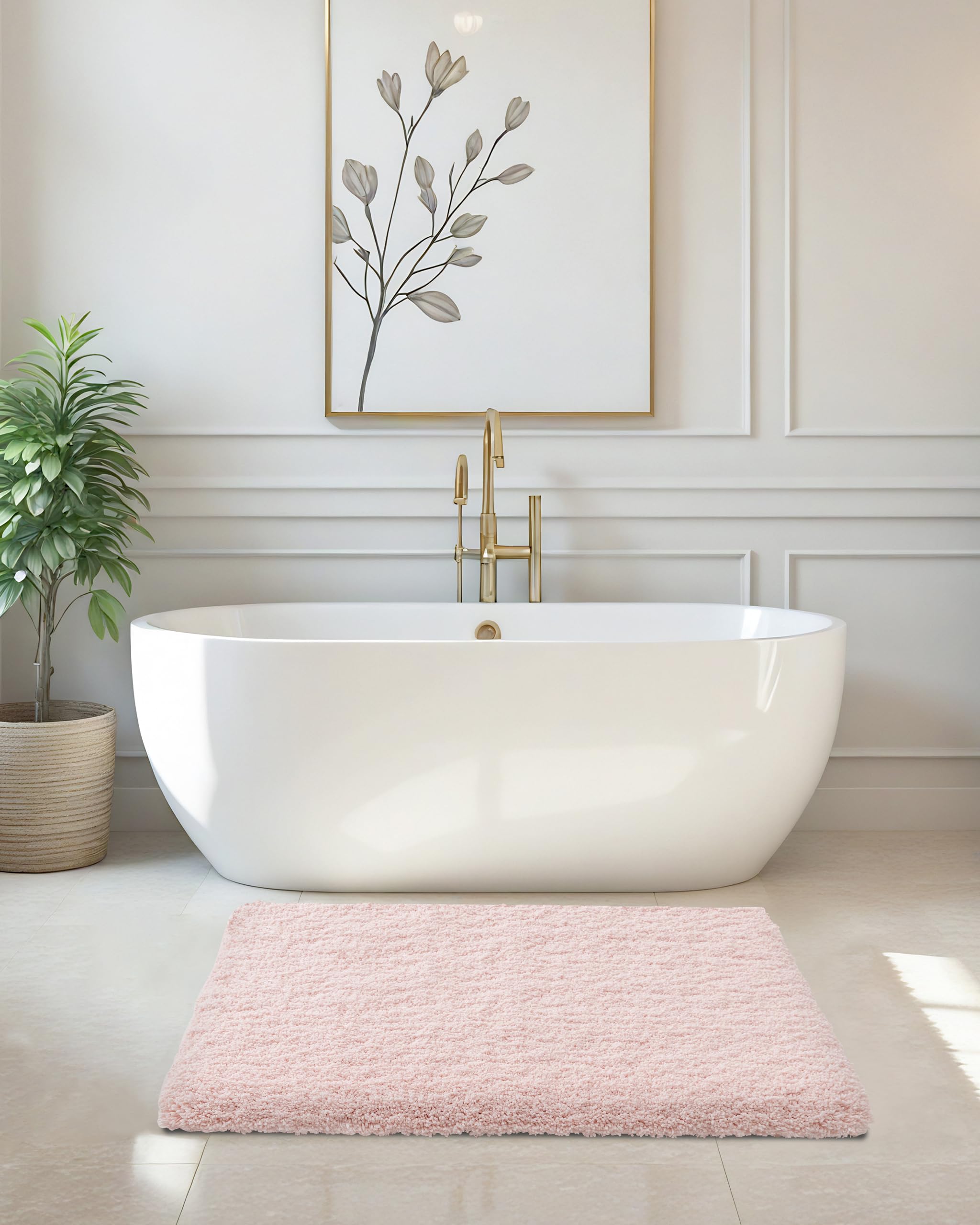 ILANGO pink Christmas bath rug versatile for bathroom, bedroom, kitchen and more
