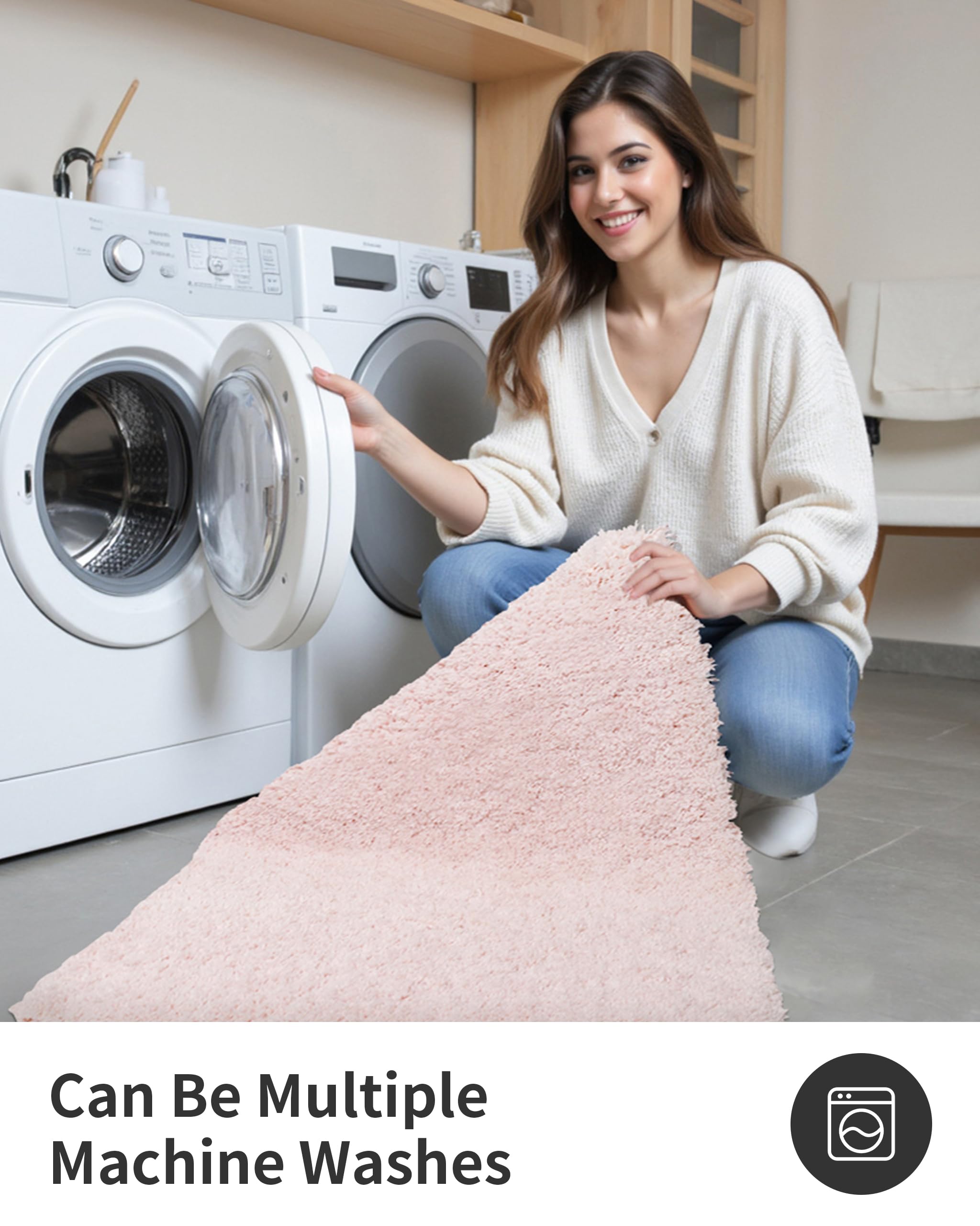 ILANGO pink Christmas bath rug pet friendly design suitable for households with pets