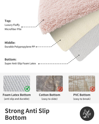 ILANGO pink Christmas bath rug washable and maintains fluff after washing