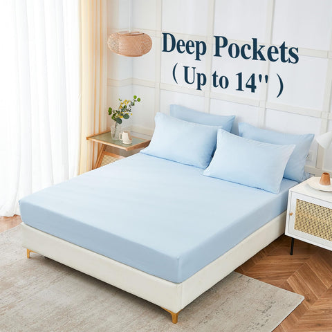 ILAVANDE pillowcases blue enhance pillow comfort with a hotel-grade finish.