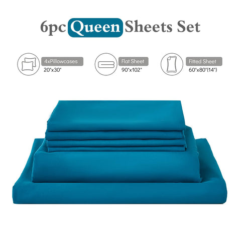 ILAVANDE Teal king sleep set promoting year-round comfort