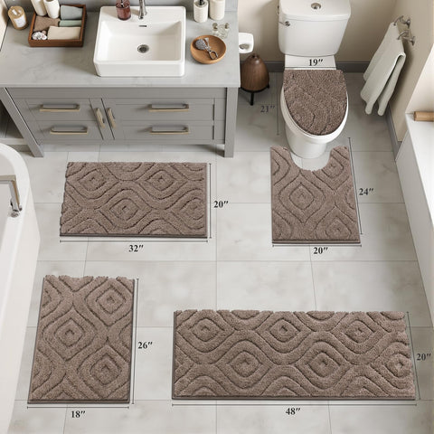 Ileading 5-piece coffee rug runner 20x32 offers soft, absorbent steps.