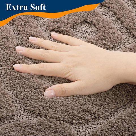 Ileading coffee U-shaped rug adds non-slip toilet area stability.