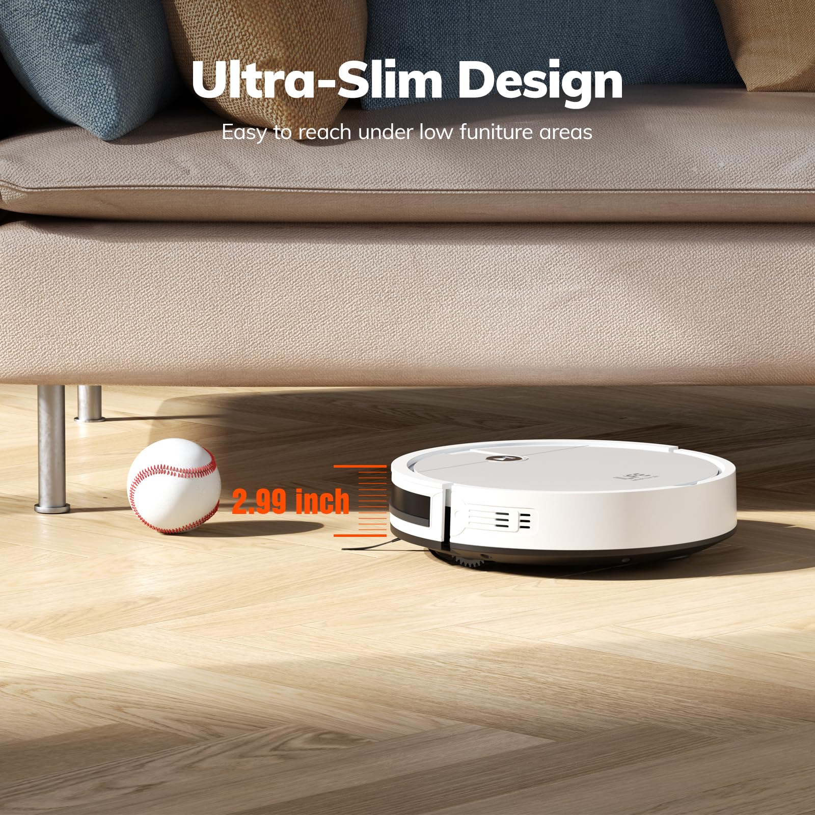 ILIFE V2 cleans under furniture and on hard floors with ease.