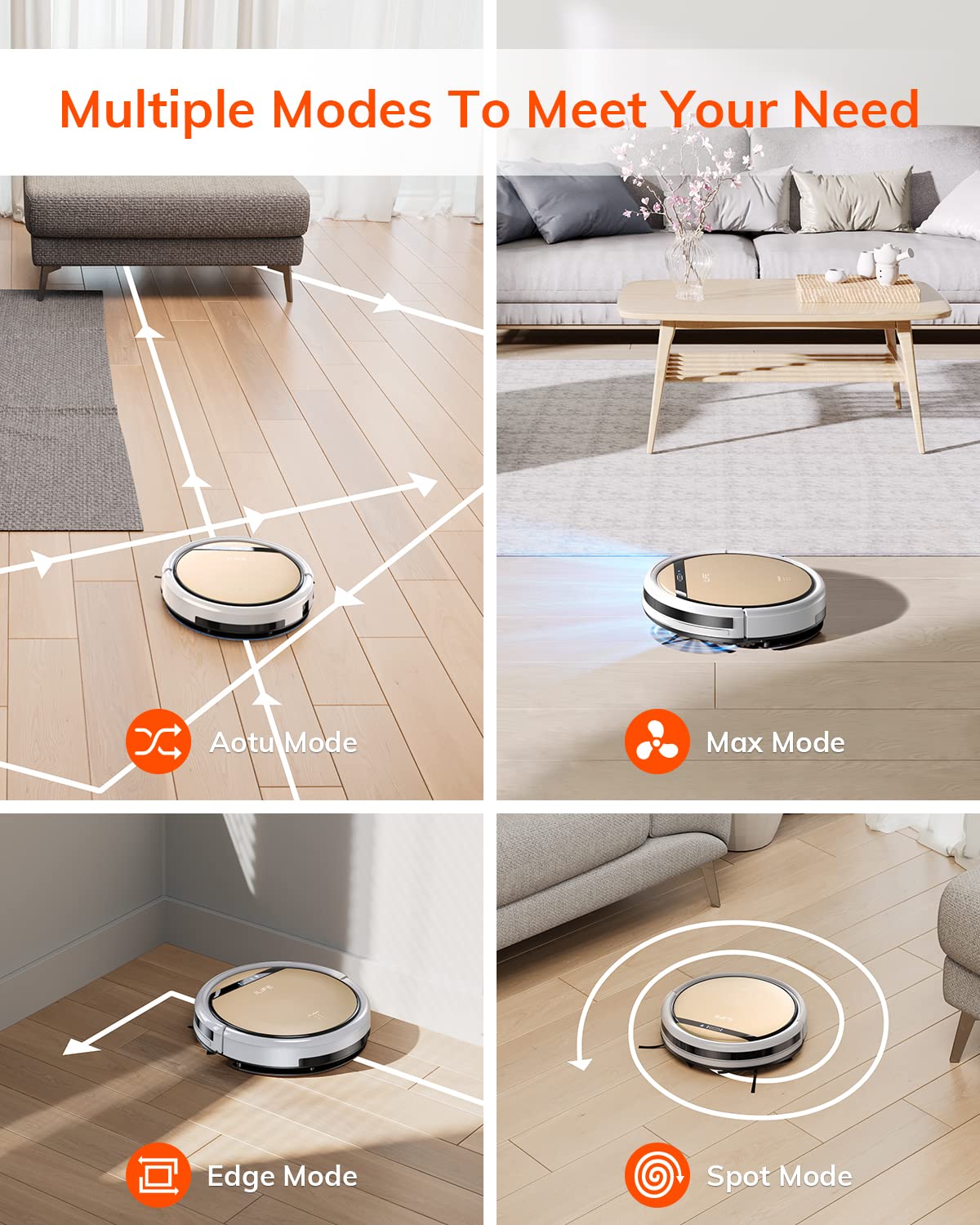 ILIFE V5s Plus slim profile cleaning under a sofa for tight spaces.