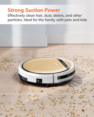 ILIFE V5s Plus with Wi-Fi app control shown on a smartphone screen.