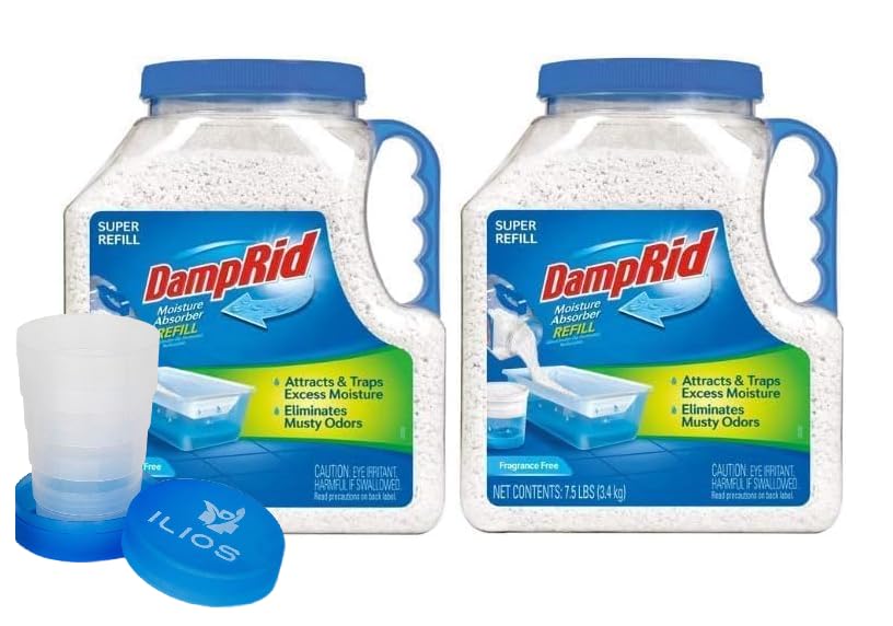 ILIOS DampRid refill container 7.5 lb for long-lasting humidity control in basements and closets.