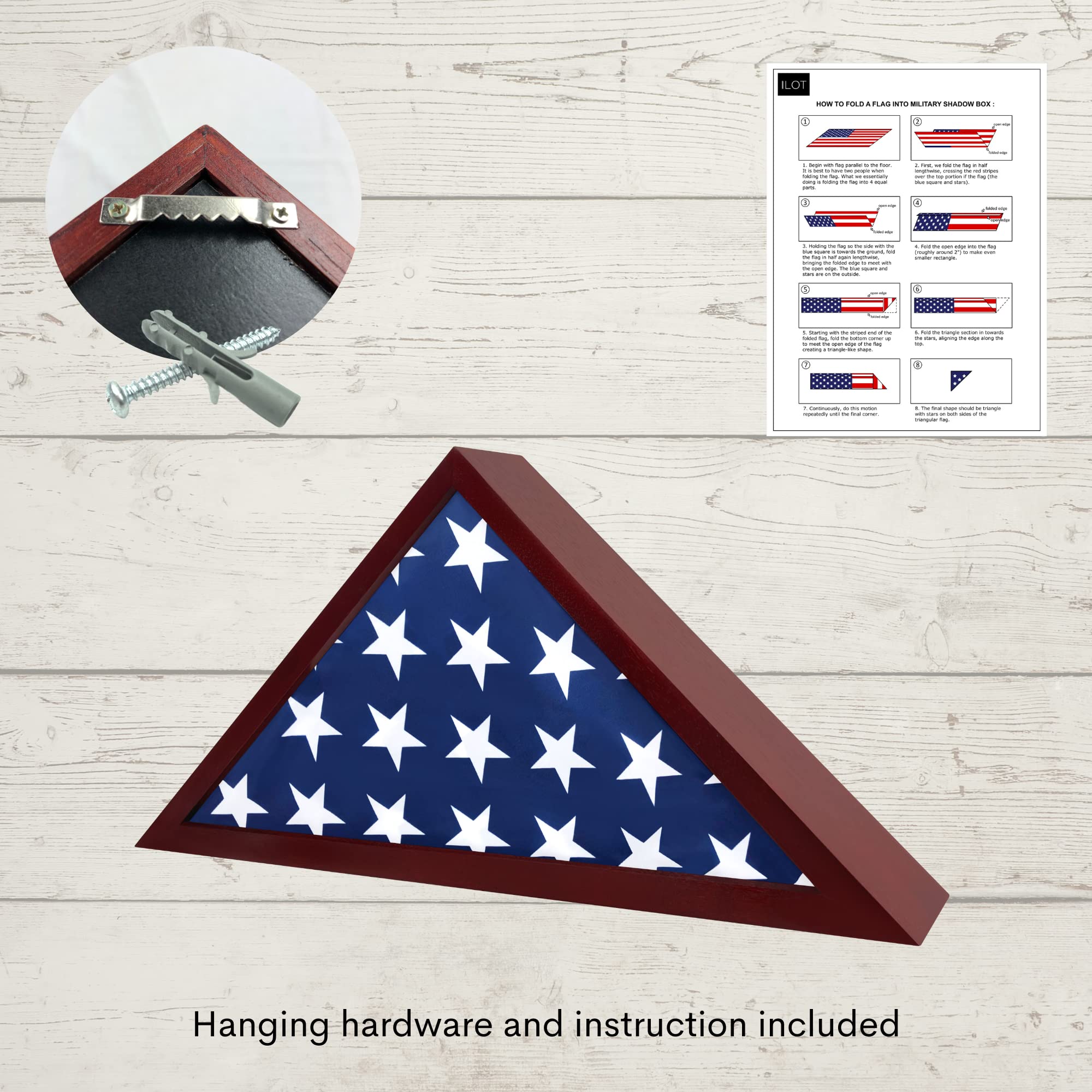 ILOT flag case polished Plexiglass front offering clear visibility