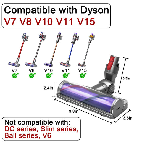 ilovelife Quick-Release Motorhead for Dyson V8 tilting rotation aids tight corners