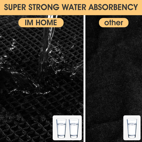 IM HOME high-absorbency microfiber pile helps keep floors dry after showers