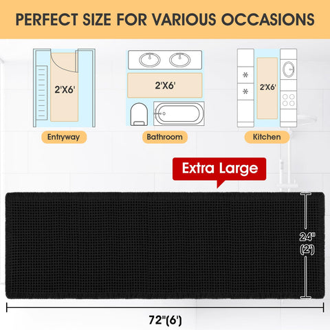 IM HOME Non-slip backing provides secure grip on smooth bathroom floors