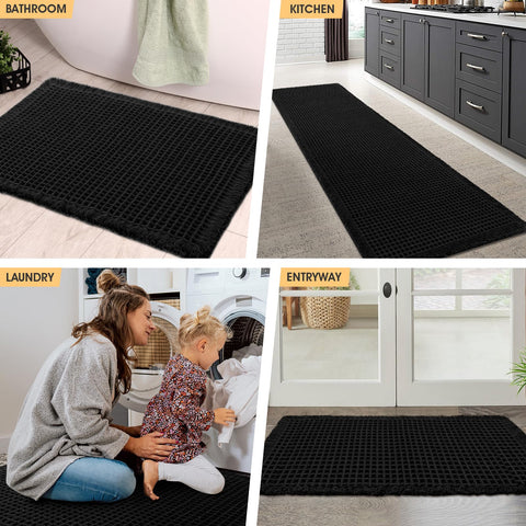 IM HOME washable bath rug care instructions shown in setting