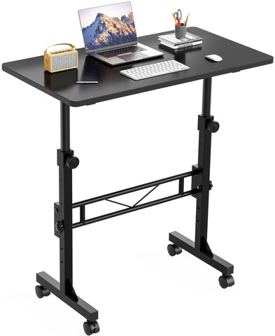 HOMIDEC 32-Inch Standing Desk | Portable Height-Adjustable, Rolling Home Office Desk – Black