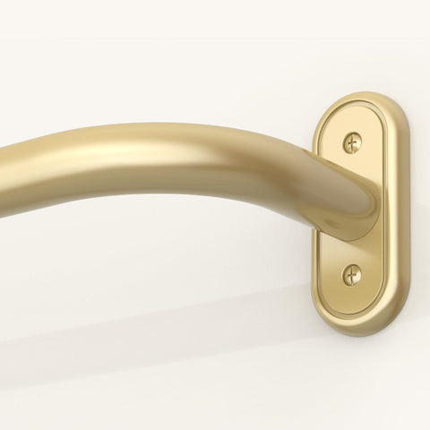 JRZOO wrap-around curtain rod in gold finish for a sleek room-enhancing look.