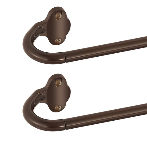 TVWOO Bronze Wrap Around Curtain Rods 2 Pack - Adjustable 28-48 Inch, Blackout