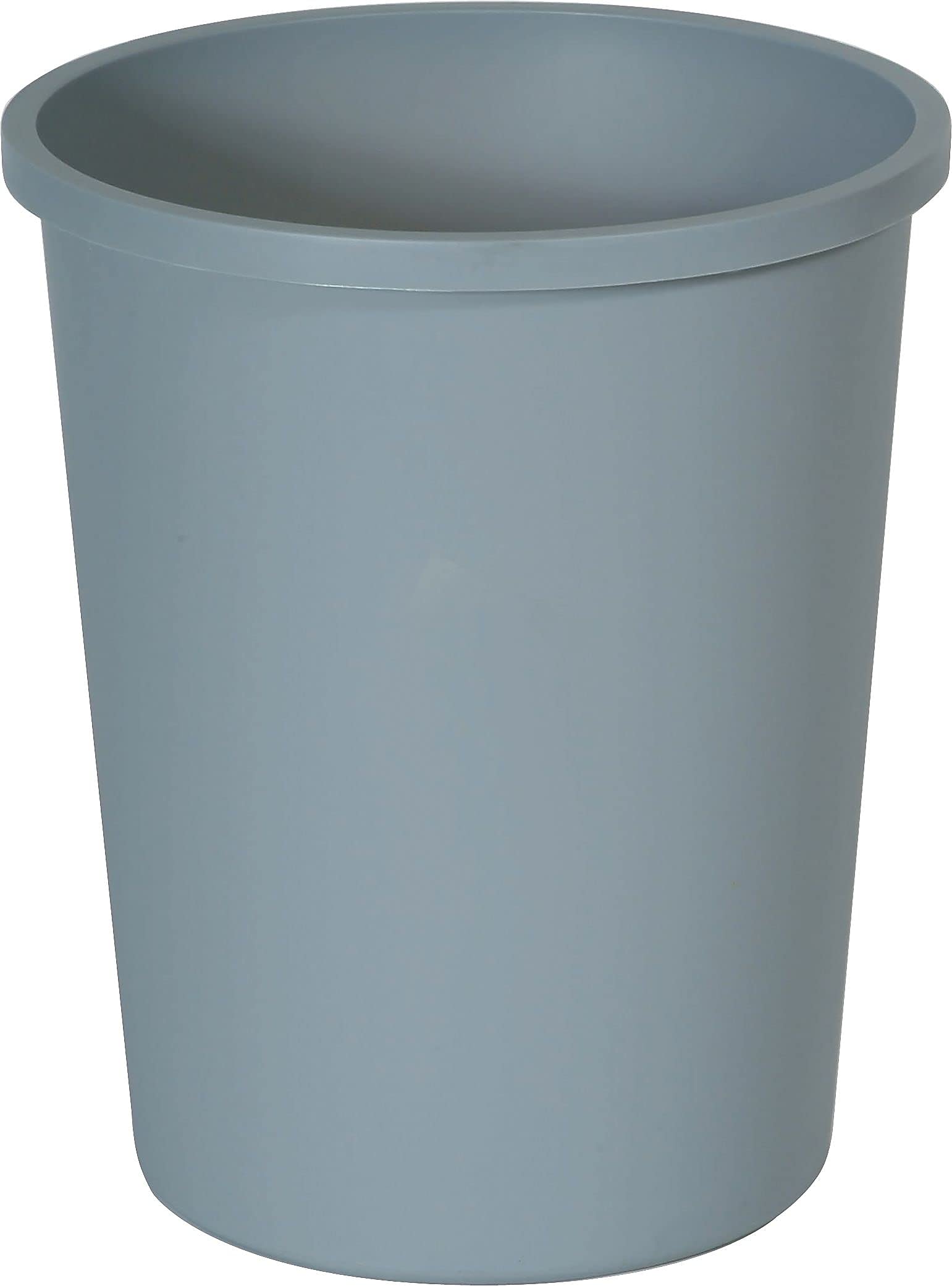 Rubbermaid Untouchable 11-Gallon trash can, side view, resists dents and cracks.
