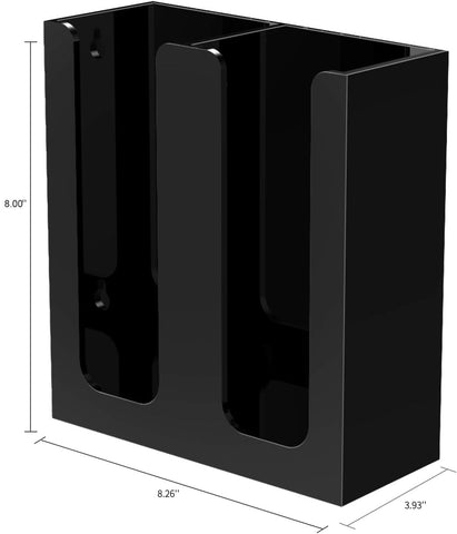 Richboom Acrylic Cup & Lid Storage Organizer – 2 Compartments, Black