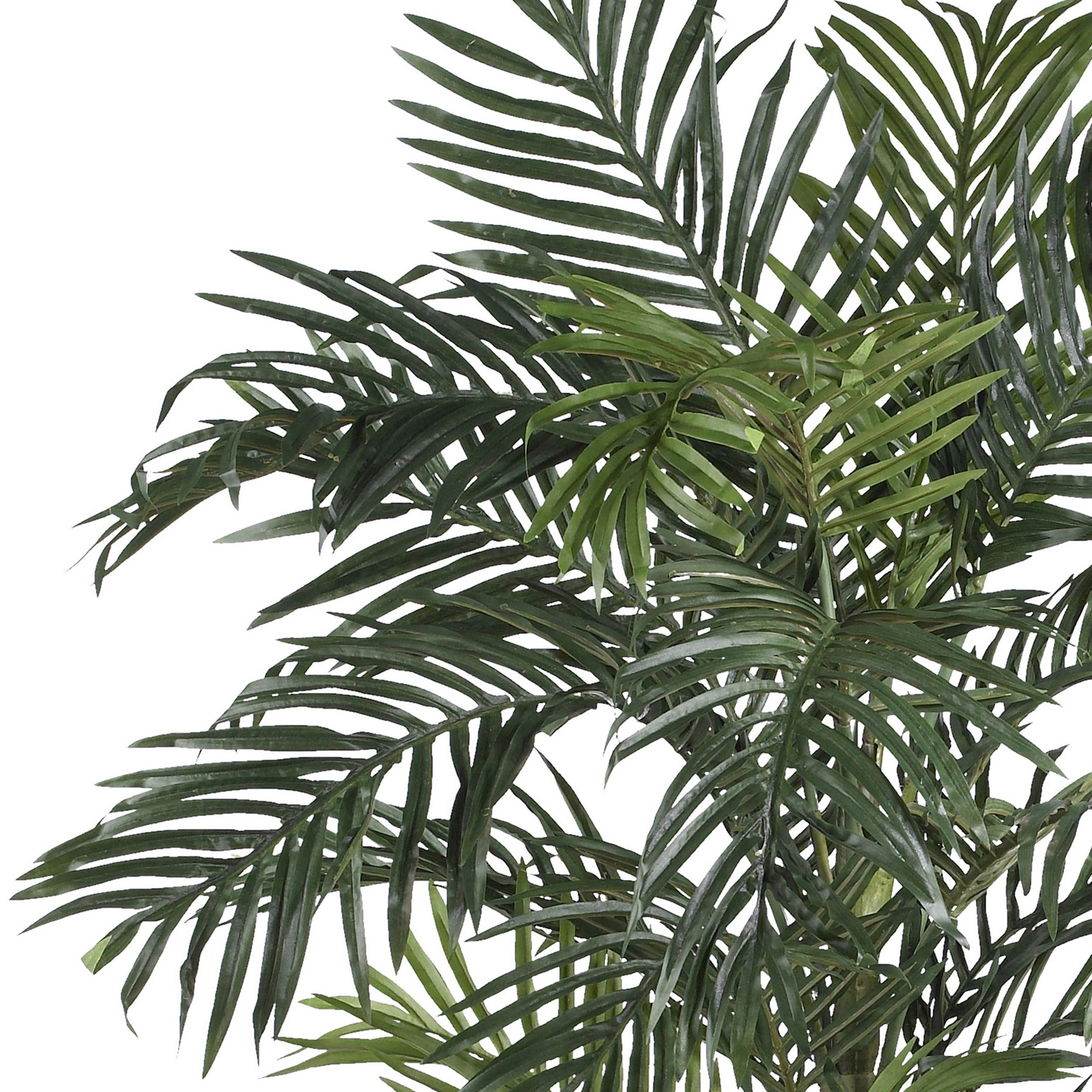 Nearly Natural Golden Cane Palm Tree with 333 fronds forming a full canopy.