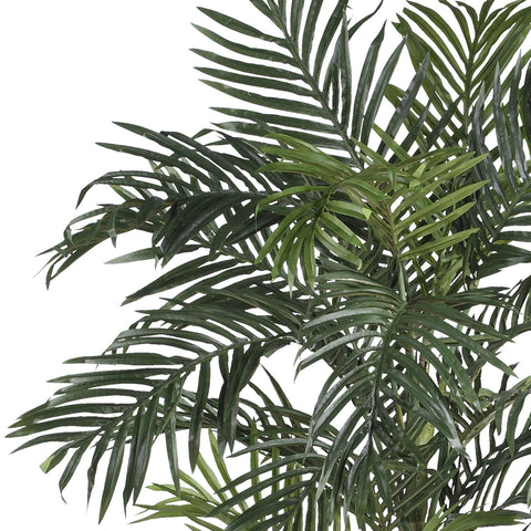 Nearly Natural Golden Cane Palm Tree with 333 fronds forming a full canopy.