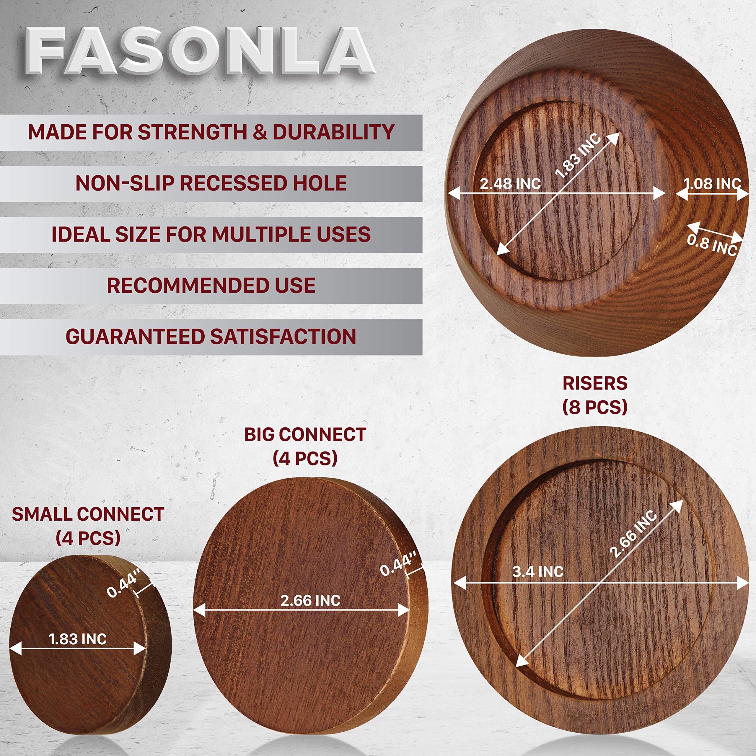 FASONLA top-hole 1.85-inch diameter secures furniture feet.