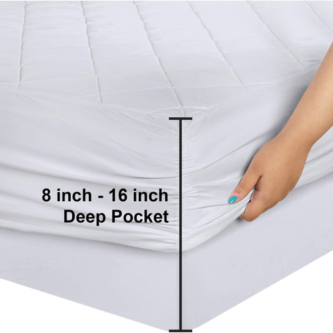 Utopia Bedding microfiber quilted topper with fiberfill adds loft and softness